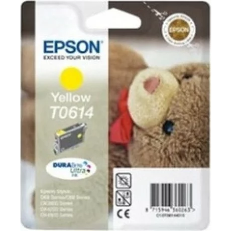 Cartus Cerneala Original Epson Yellow, T0614, pentru D88|D68PE|DX4800|DX4850|DX4200|DX4250|DX3800|DX3855, , incl.TV 0.11 RON, &quot;C13T06144010&quot;