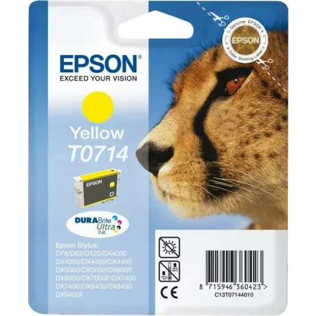 Cartus Cerneala Original Epson Yellow, T0714,  C13T07144011