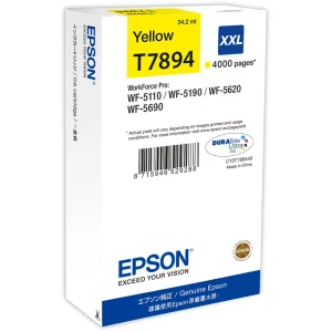 Cartus Cerneala Original Epson Yellow, T7894, pentru Workforce Pro Wf-5620Dwf, , incl.TV 0.11 RON, &quot;C13T789440&quot;