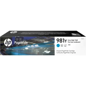 Cartus Cerneala Original HP Cyan, nr.981Y, pentru PageWide  E58650|556|586, 20K, incl.TV 0.11 RON, &quot;L0R13A&quot;