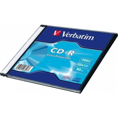 CD-R VERBATIM  700MB, 80min, viteza 52x,   1 buc, carcasa, &quot;43347&quot; (pret pt. 1 blank CD - 200buc. / cutie) 935144
