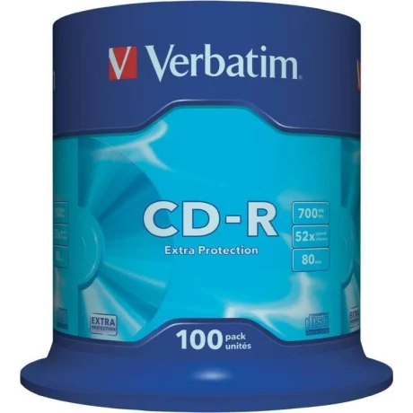 CD-R VERBATIM  700MB, 80min, viteza 52x, 100 buc, spindle, &quot;43411&quot;