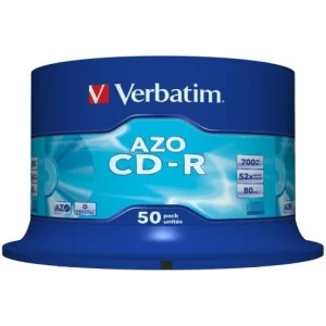 CD-R VERBATIM  700MB, 80min, viteza 52x,  50 buc, spindle, &quot;AZO Crystal &quot; &quot;43343&quot;