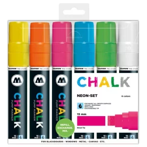 Set markere creta Molotow  Chalk Marker Neon-Set (15 mm) 6cul/set