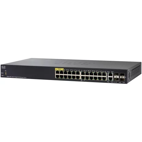 SWITCH PoE CISCO, &quot;SG350-28P&quot;port Gigabit x 24, SFP SFP x 2, managed, rackabil, carcasa metalica, &quot;SG350-28P-K9-EU&quot;