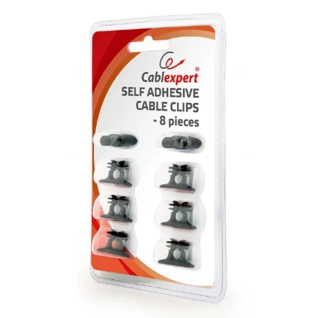 CLIPS auto-adeziv GEMBIRD, suport pt. cabluri, 8 buc., black &quot;CM-CC-01&quot;