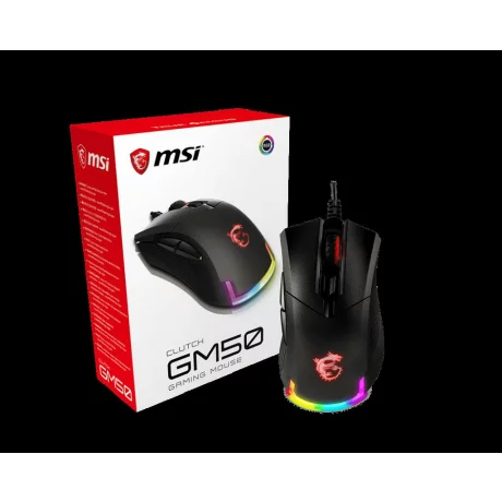 MOUSE MSI - gaming, &quot;GM50 Black&quot; , cu fir, optic, USB, 7200 dpi, 6/1, butoane programabile, buton selectare viteza, negru, &quot;S12-0400C60-PA3&quot;, (include TV 0.15 lei)