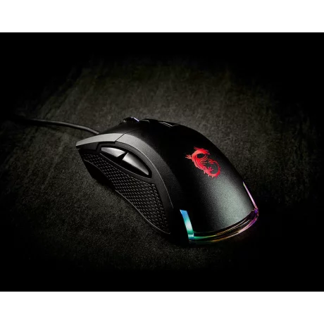 MOUSE MSI - gaming, &quot;GM50 Black&quot; , cu fir, optic, USB, 7200 dpi, 6/1, butoane programabile, buton selectare viteza, negru, &quot;S12-0400C60-PA3&quot;, (include TV 0.15 lei)