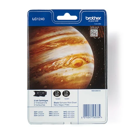 Combo-Pack Original Brother Black, LC1240BK, pentru DCP-J525W|J725|J925|MFC-J430|J625|J5910|J6510|J6910, , incl.TV 0.11 RON, &quot;LC1240BKBP2&quot;