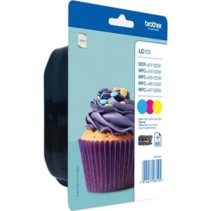 Combo-Pack Original Brother CMY, LC123RBWBP, pentru DCP-J4110| MFC-J4410|J4510|J4610|J4710|J6520|J6920, 3x600, incl.TV 0.11 RON, &quot;LC123RBWBP&quot;