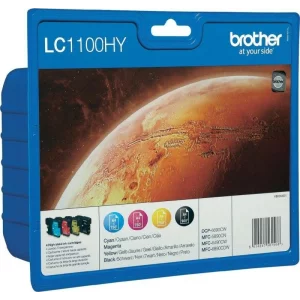 Combo-Pack  Original Brother CMYK, LC1100HYVALBP, pentru DCP-385|395|585|6690|J715|MFC-490|5490|5895|6490|6890|790| , 1 x 4503x325, incl.TV 0.11 RON, &quot;LC1100HYVALBP&quot;