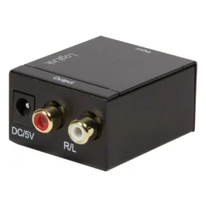 CONVERTOR audio LOGILINK, intrare: 1 x Toslink, 1 x Coaxial, iesire: 2 x RCA,  24-bit, 96KHz, alimentator extern 5V / 1A, black, &quot;CA0100&quot;