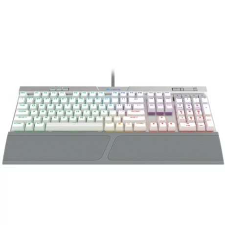 TASTATURA CORSAIR - gaming cu fir, 104 taste, format standard , mecanica, switch Cherry MX Speed, USB, alb, &quot;CH-9109114-NA&quot; (include TV 0.75 lei)