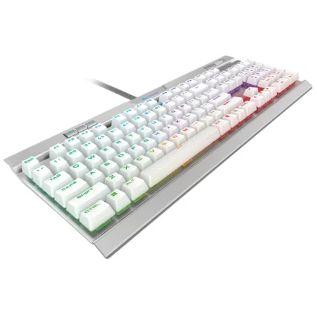 TASTATURA CORSAIR - gaming cu fir, 104 taste, format standard , mecanica, switch Cherry MX Speed, USB, alb, &quot;CH-9109114-NA&quot; (include TV 0.75 lei)