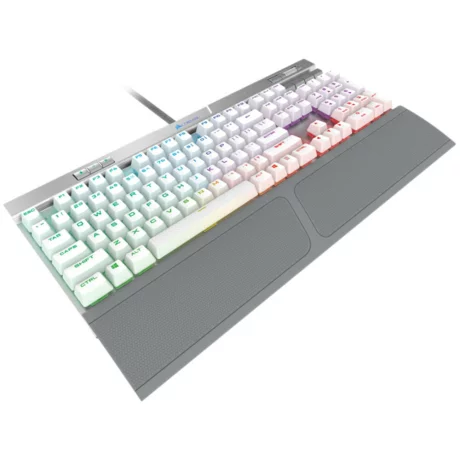 TASTATURA CORSAIR - gaming cu fir, 104 taste, format standard , mecanica, switch Cherry MX Speed, USB, alb, &quot;CH-9109114-NA&quot; (include TV 0.75 lei)