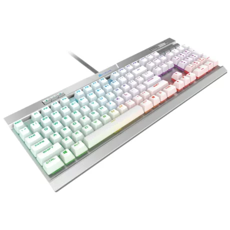 TASTATURA CORSAIR - gaming cu fir, 104 taste, format standard , mecanica, switch Cherry MX Speed, USB, alb, &quot;CH-9109114-NA&quot; (include TV 0.75 lei)