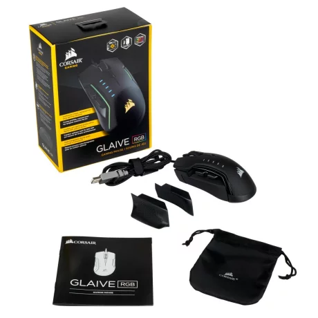 MOUSE CORSAIR - gaming, &quot;GLAIVE RGB&quot; , cu fir, optic, USB, 16000 dpi, 6/1, iluminare, butoane programabile, negru, &quot;CH-9302011-EU&quot;, (include TV 0.15 lei)