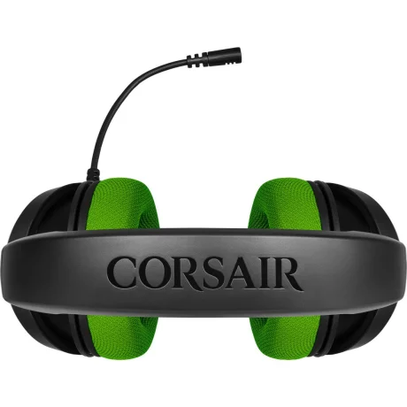 CASTI Corsair, &quot;HS35&quot;, cu fir, gaming, utilizare multimedia, smartphone, microfon pe brat, conectare prin Jack 3.5 mm, negru / verde, &quot;CA-9011197-EU&quot;, (include TV 0.75 lei)