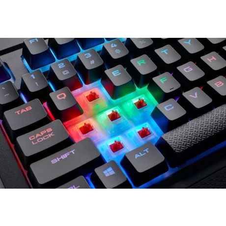 TASTATURA CORSAIR - gaming, &quot;K68&quot;, cu fir, 113 taste, format standard , mecanica, switch Cherry MX Red, USB, negru, &quot;CH-9102010-NA&quot; (include TV 0.75 lei)