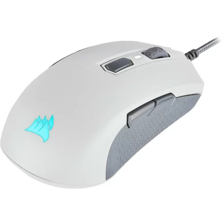 MOUSE CORSAIR - gaming, &quot;M55 RGB PRO&quot; , cu fir, optic, USB, 12400 dpi, 8/1, iluminare, butoane programabile, alb, &quot;CH-9308111-EU&quot;, (include TV 0.15 lei)