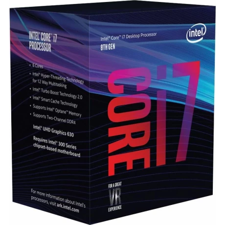 CPU INTEL, skt. LGA 1151 Core i7, i7-8700, frecventa 3.2 GHz, turbo 4.6 GHz, 6 nuclee, putere 65 W, cooler, &quot;BX80684I78700&quot;