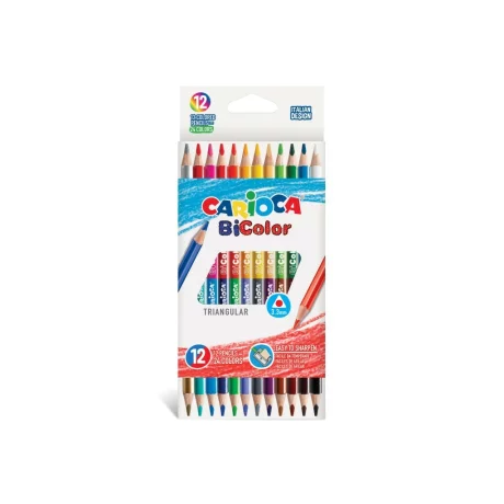 Creioane color Carioca BiColor 12/set