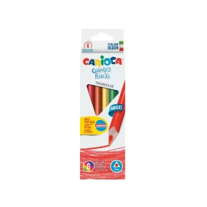 Creioane colorate triunghiulare Carioca Maxi 6/set