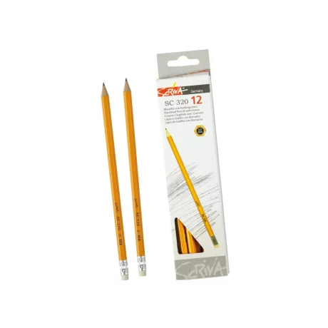 Creion cu gumă Scriva 12/set