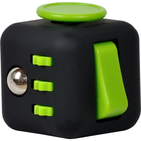 CUB ANTISTRES SPACER, FIDGET, black cu butoane green, &quot;SP-CUBE-FGET&quot;