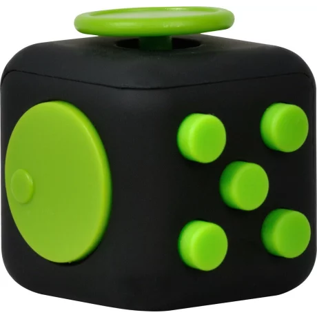 CUB ANTISTRES SPACER, FIDGET, black cu butoane green, &quot;SP-CUBE-FGET&quot;