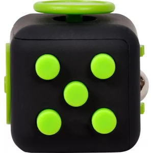 CUB ANTISTRES SPACER, FIDGET, black cu butoane green, &quot;SP-CUBE-FGET&quot;