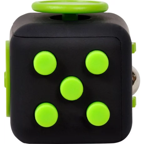 CUB ANTISTRES SPACER, FIDGET, black cu butoane green, &quot;SP-CUBE-FGET&quot;