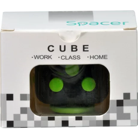 CUB ANTISTRES SPACER, FIDGET, black cu butoane green, &quot;SP-CUBE-FGET&quot;