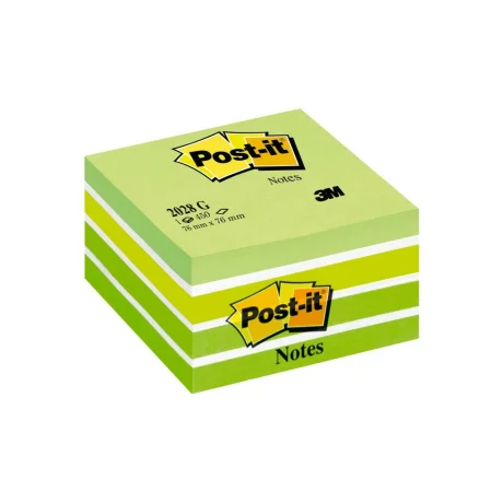 Cub notițe adezive Post-it® Pastel Vernil Alb
