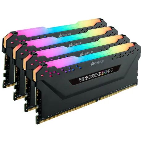Memorii CORSAIR DDR4 64 GB, frecventa 3000 MHz, 16 GB x 4 module,  radiator, iluminare RGB, &quot;CMW64GX4M4C3000C15&quot;