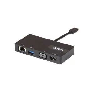 DOCKING Station ATEN universal, conectare PC USB Type C | Thunderbolt 3, USB 3.1 x 1, porturi video VGA x 1 | HDMI x 1, RJ-45, negru, &quot;UH3232-AT&quot;