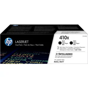 Dual-Pack Original HP Black, nr.410X, pentru LJ Pro M377DW|LJ Pro M452DN|LJ Pro M452NW|LJ Pro M477FDN|LJ Pro M477FDW|LJ Pro M477FNW, 2x6.5K, incl.TV 0.8 RON, &quot;CF410XD&quot;