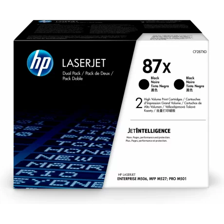 Dual-Pack Original HP Black, nr.87X, pentru LaserJet M506|M527|M501, 2 x 18K, incl.TV 0.8 RON, &quot;CF287XD&quot;