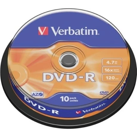DVD-R VERBATIM  4.7GB, 120min, viteza 16x,  10 buc, Single Layer, spindle, &quot;Matt Silver&quot; &quot;43523&quot; 951762