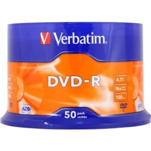 DVD-R VERBATIM  4.7GB, 120min, viteza 16x,  50 buc, Single Layer, spindle, &quot;Matt Silver&quot; &quot;43548&quot;