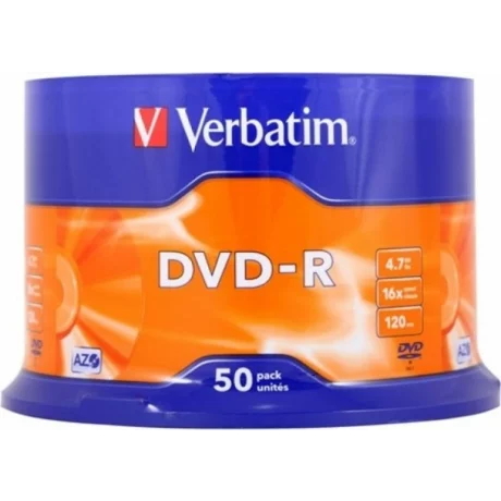 DVD-R VERBATIM  4.7GB, 120min, viteza 16x,  50 buc, Single Layer, spindle, &quot;Matt Silver&quot; &quot;43548&quot;