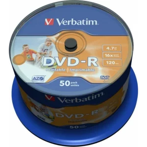 DVD-R VERBATIM  4.7GB, 120min, viteza 16x, 50 buc, Single Layer, spindle, printabil, &quot;Wide Inkjet Printable&quot; &quot;43533&quot;