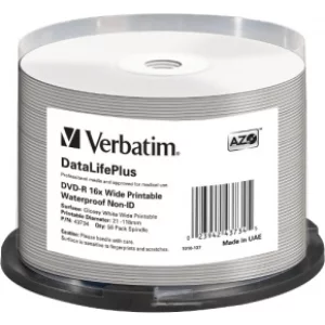 DVD-R VERBATIM  4.7GB, 120min, viteza 16x, 50 buc,  printabil,  43734