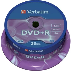 DVD+R VERBATIM  4.7GB, 120min, viteza 16x,  25 buc, Single Layer, spindle, &quot;Matt Silver&quot; &quot;43500&quot;