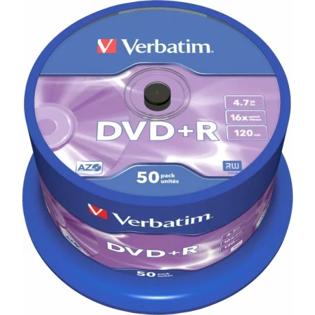 DVD+R VERBATIM  4.7GB, 120min, viteza 16x,  50 buc, Single Layer, spindle, &quot;Matt Silver&quot; &quot;43550&quot;