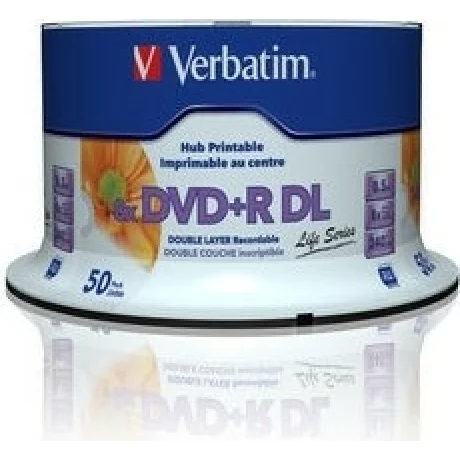 DVD+R VERBATIM  8.5GB, 240min, viteza 8x, 50 buc, Double Layer, spindle, printabil, &quot;Wide Inkjet Printable&quot; &quot;97693&quot;