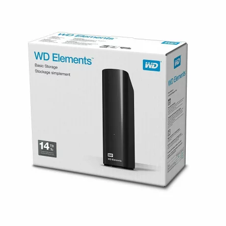 HDD extern WD 14 TB, Elements, 3.5 inch, USB 3.0, negru, &quot;WDBWLG0140HBK-EESN&quot;