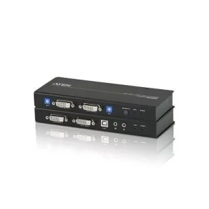 EXTENDER KVM ATEN acces PC de la distanta, conector tip DVI-D (M) x 2 | USB Type B (M) | Serial RS232 (9-pin) (M) | 3.5 mm Jack (M) x 2 | RJ-45 x 2, &quot;CE604-AT-G&quot;