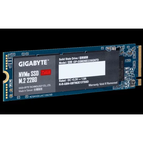 SSD GIGABYTE, 256 GB, M.2, PCIe Gen3.0 x4, 3D Nand, R/W: 1700/1100 MB/s, &quot;GP-GSM2NE3256GNTD&quot;