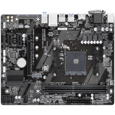 PLACA de BAZA GIGABYTE GA-A320M-S2H_V2, skt AM4, AMD B350, mATX, slot RAM 2 x DDR4, max 32 GB, 4x S-ATA 3, 1x M.2, 2x PCI-E, PCI-E3.0x16 x 1, LAN 1000 Mbps, HDMI, DVI, VGA, 7.1, &quot;GA-A320M-S2H_V2&quot;